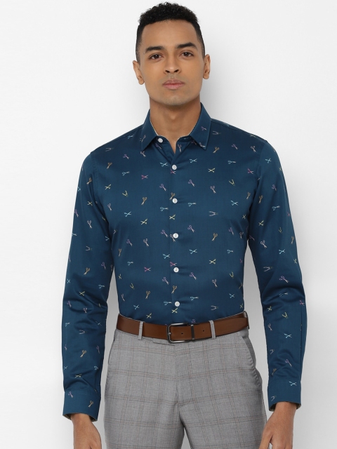 

SIMON CARTER LONDON Men Navy Blue Regular Fit Printed Casual Shirt