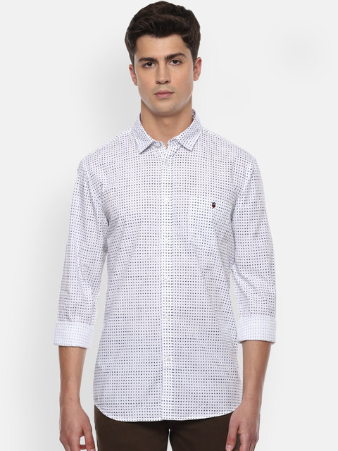 

Louis Philippe Jeans Men White Slim Fit Printed Casual Shirt