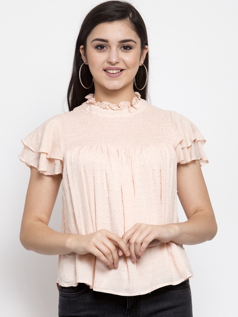 

Global Republic Pink Embroidered A-Line Top