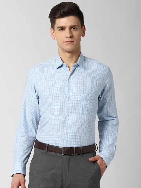 

Peter England Men Blue & Red Slim Fit Checked Formal Shirt