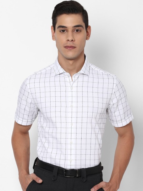 

SIMON CARTER LONDON Men White Slim Fit Checked Casual Shirt