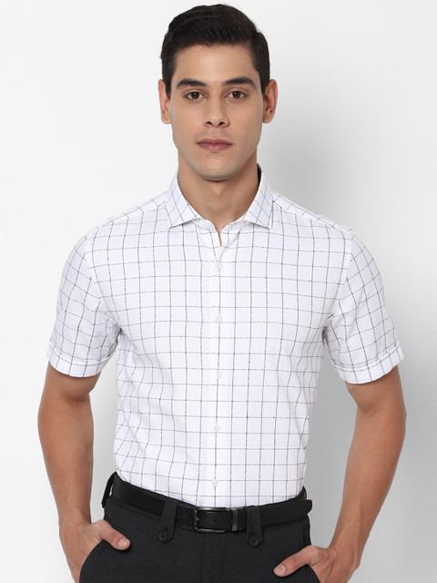 

SIMON CARTER LONDON Men White Slim Fit Checked Casual Shirt