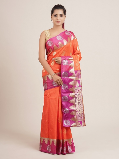 

Pothys Orange & Purple Art Silk Woven Design Saree