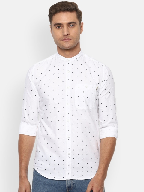 

Louis Philippe Jeans Men White Slim Fit Printed Pure Cotton Casual Shirt