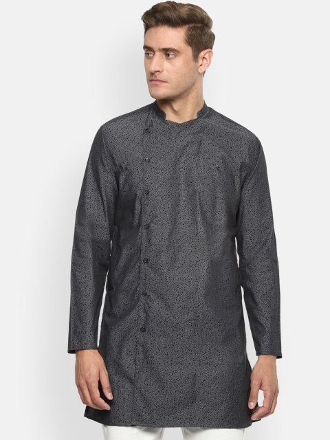 

V Dot Men Grey Slim Fit Solid Cotton Casual Shirt