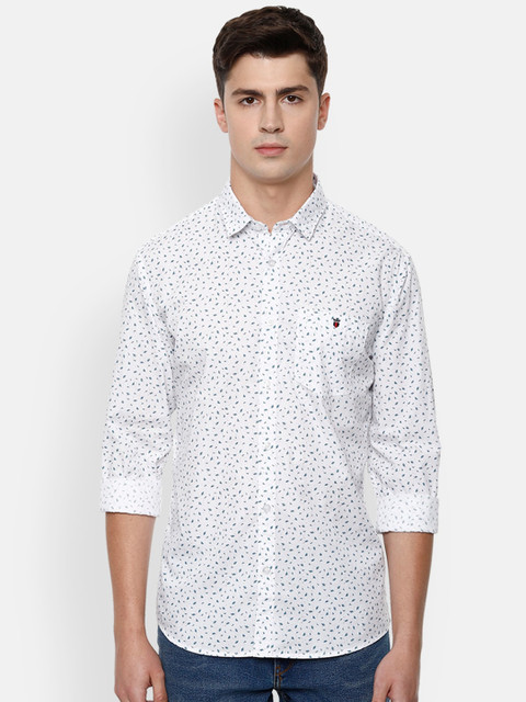 

Louis Philippe Jeans Men White Slim Fit Printed Cotton Casual Shirt