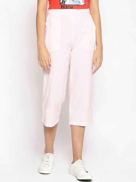 

Oxolloxo Women Pink Regular Fit Solid Culottes