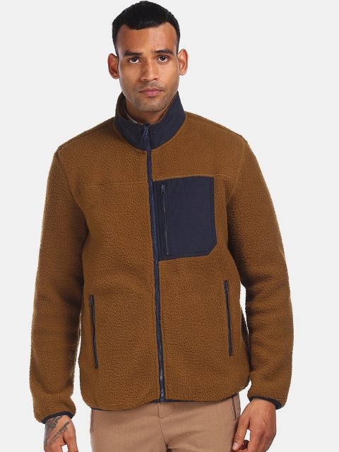 

GAP Men Brown Solid Faux Fur Jacket