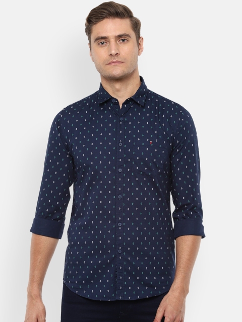 

Louis Philippe Jeans Men Navy Blue Slim Fit Printed Cotton Casual Shirt