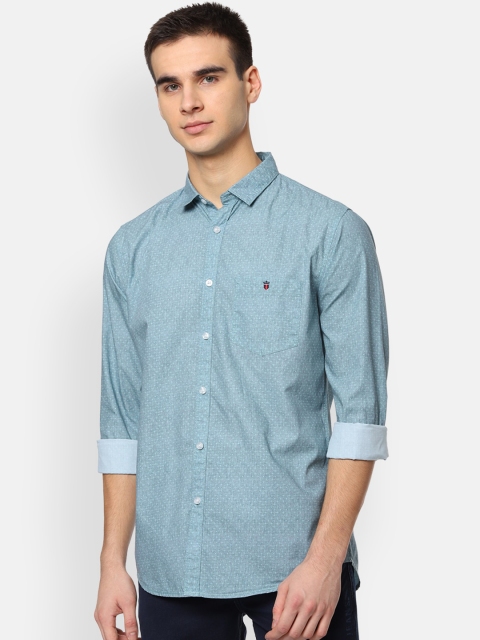 

Louis Philippe Jeans Men Blue Slim Fit Printed Casual Cotton Shirt