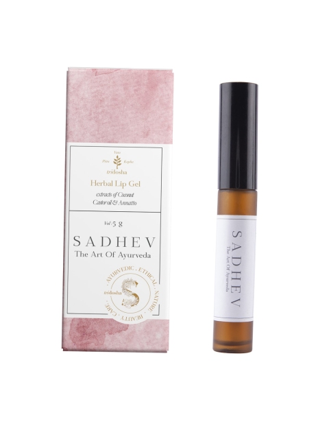 SADHEV Coconut & Annatto Herbal Lip Gel 5ml, Maroon