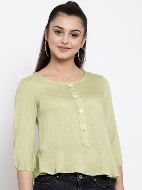 

Global Republic Green Peplum Crop Top