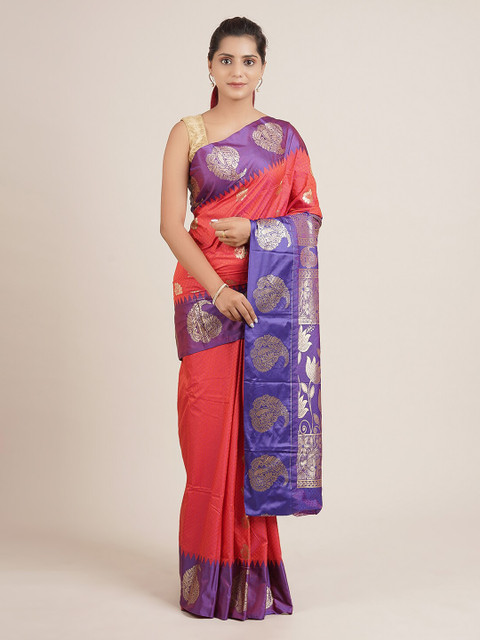 

Pothys Red & Purple Art Silk Woven Design Saree