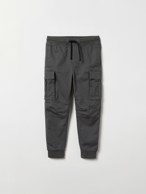 

H&M Boys Grey Solid Cargo trousers