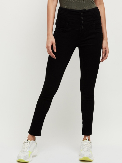 

max Women Black Skinny Fit High-Rise Stretchable Jeans