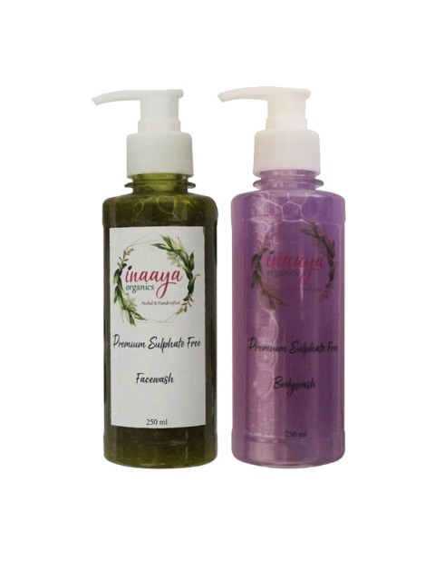 

Inaaya Organics Pack Of 2 Unisex Organic Face Wash & Body Wash 500 ml, Multi