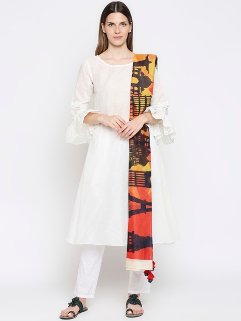 

Get Wrapped Blue & Red Printed Dupatta