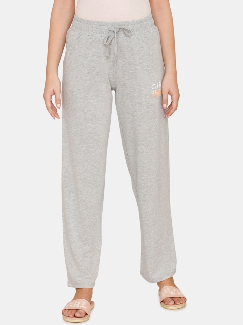 

Zivame Women Grey Solid Straight-Fit Track Pant