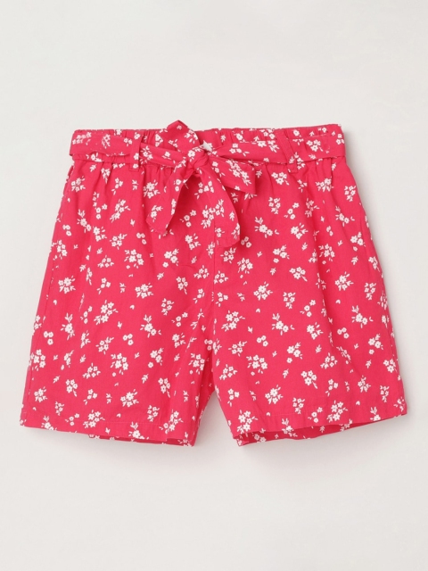 

max Girls Red Floral Printed Mid-Rise Regular Shorts