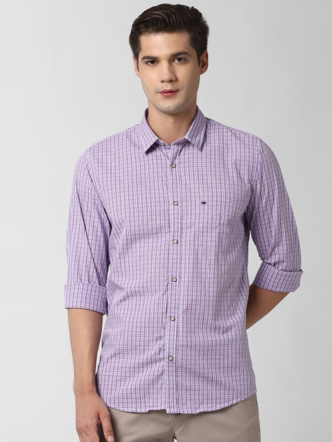 

Peter England Casuals Men Purple Slim Fit Checked Cotton Casual Shirt