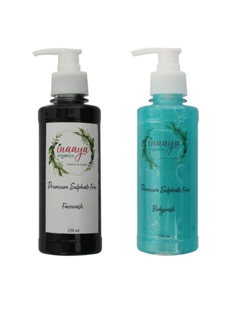 

Inaaya Organics Black Beauty Organic Face Wash & Pearl Gold Body Wash 500ml, Multi