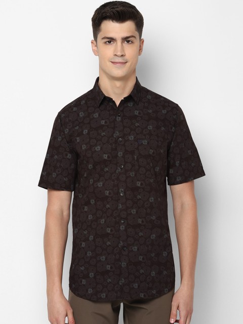

Allen Solly Men Coffee Brown Slim Fit Printed Casual Shirt