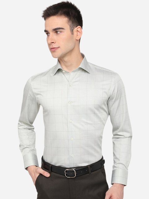 

JADE BLUE Men Green Slim Fit Windowpane Checks Checked Casual Shirt
