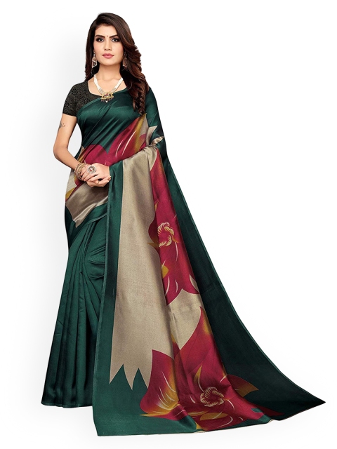 

KALINI Green Poly Silk Floral Saree
