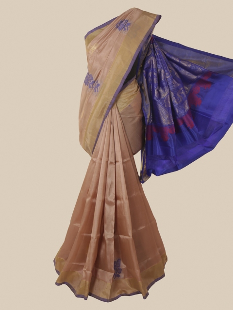 

Pothys Brown Ethnic Motifs Zari Pure Silk Saree