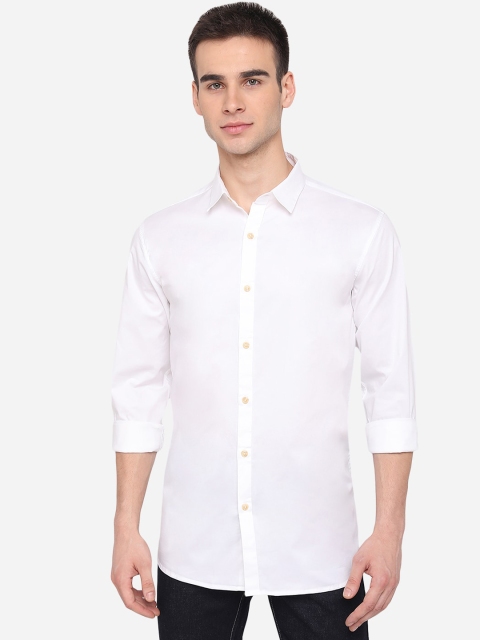 

JADE BLUE Men White Slim Fit Casual Shirt
