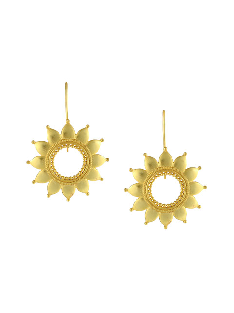 

Adwitiya Collection Gold Contemporary Drop Earrings