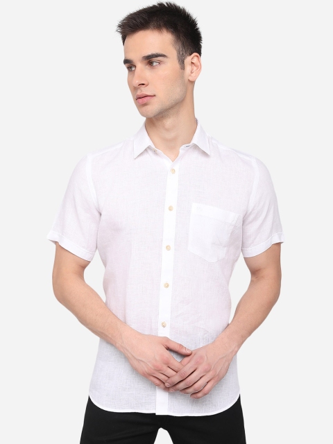 

JADE BLUE Men White Slim Fit Cotton Casual Shirt