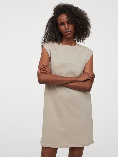 

H&M Women Beige Solid Vest Dress