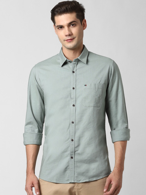 

Peter England Casuals Men Green Slim Fit Cotton Casual Shirt