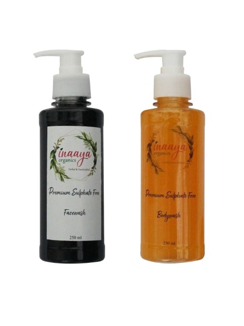 

Inaaya Organics Pack Of 2 Unisex Organic Face Wash & Body Wash 500 ml, Multi