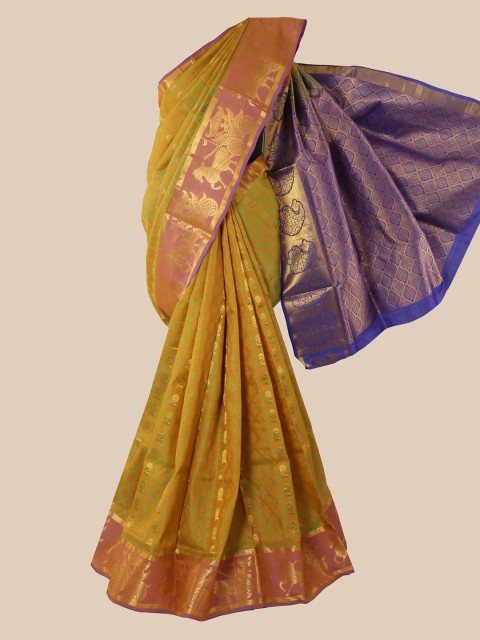 

Pothys Green Woven Design Zari Pure Silk Heavy Work Saree