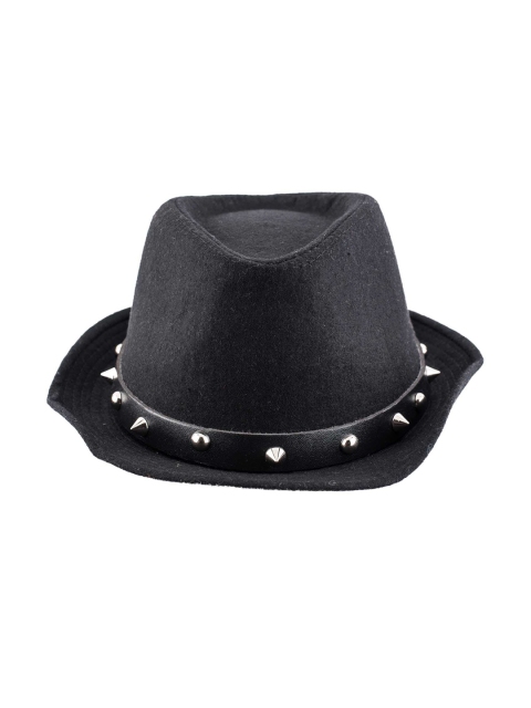 

The Tie Hub Men Black Herringbone Fedora Hat