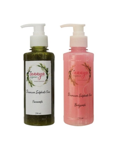 

Inaaya Organics Pack Of 2 Unisex Organic Face Wash & Body Wash 500 ml, Multi
