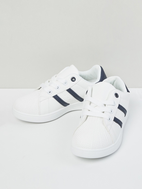 

max Boys White Striped Sneakers