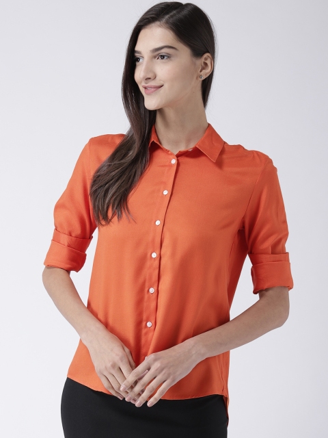

The Vanca Women Orange Casual Shirt