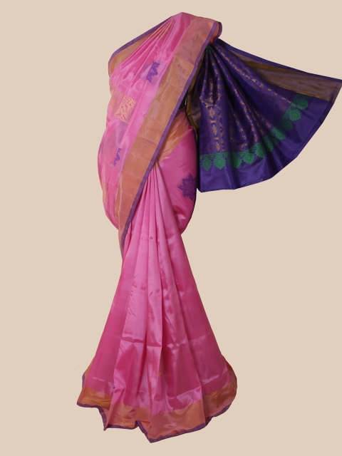 

Pothys Pink Woven Design Zari Pure Silk Saree