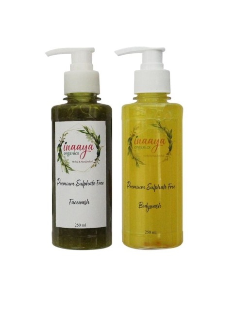 

Inaaya Organics Blush Brown Organic Face Wash& Lemon Grass Body Wash 500ml, Multi