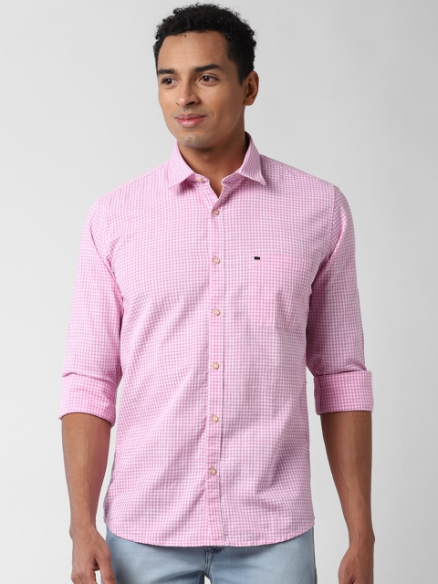 

Peter England Casuals Men Pink Slim Fit Checked Casual Shirt
