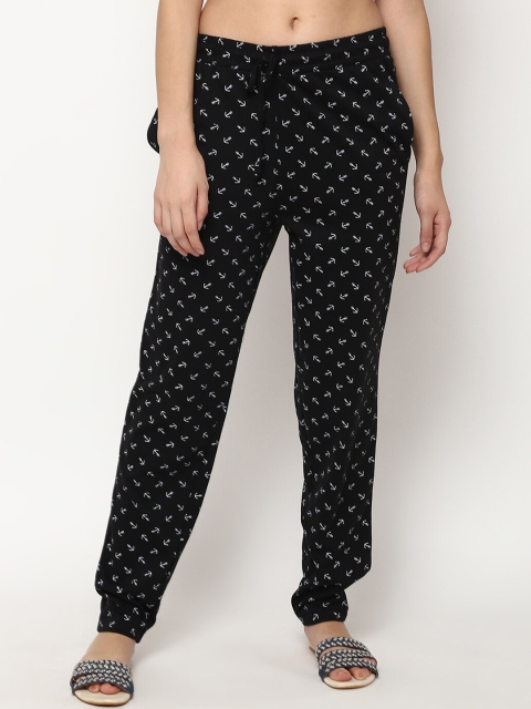 

V2 Value & Variety Men Hosiery Printed Lounge Pants, Black