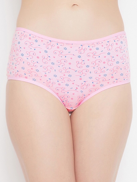 

Clovia Women Pink & Blue Printed High-Rise Hipster Briefs PN3296P22S