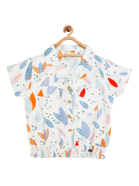 

Tiny Girl White Chiffon Shirt Style Top