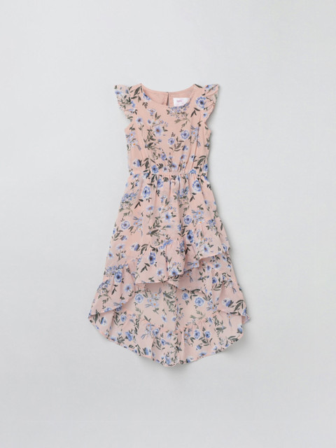 

max Pink Floral Georgette Midi Dress