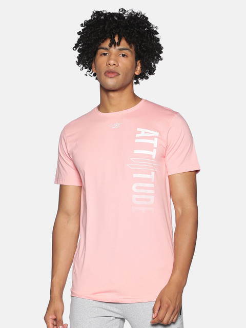 

ATTIITUDE Men Pink Typography Printed Slim Fit T-shirt