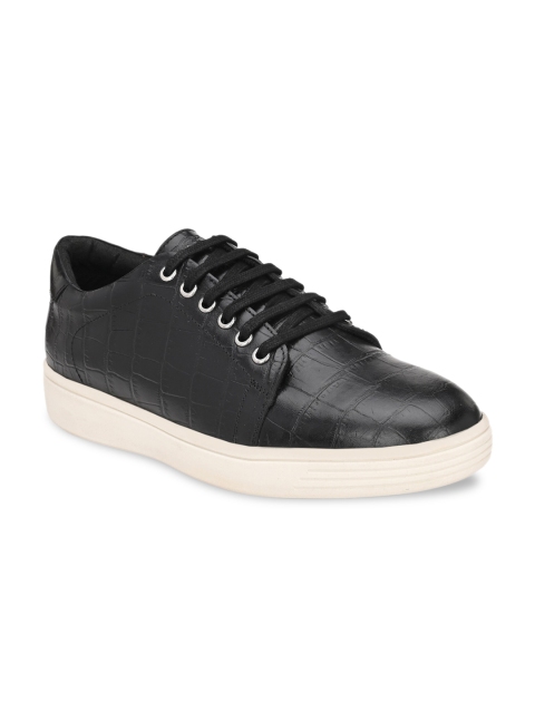 

Delize Men Black Leather Sneakers