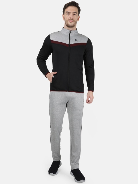 

rock.it Men Black & Grey Colourblocked Track Suit